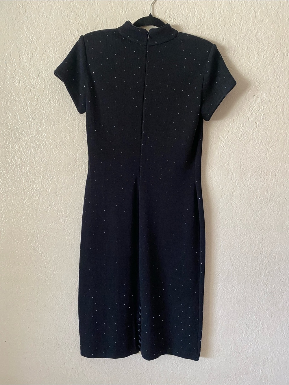 ST. JOHN Evening by Marie Gray Black Caviar Knit Dress Size 6 Timeless Classy - Picture 3 of 10